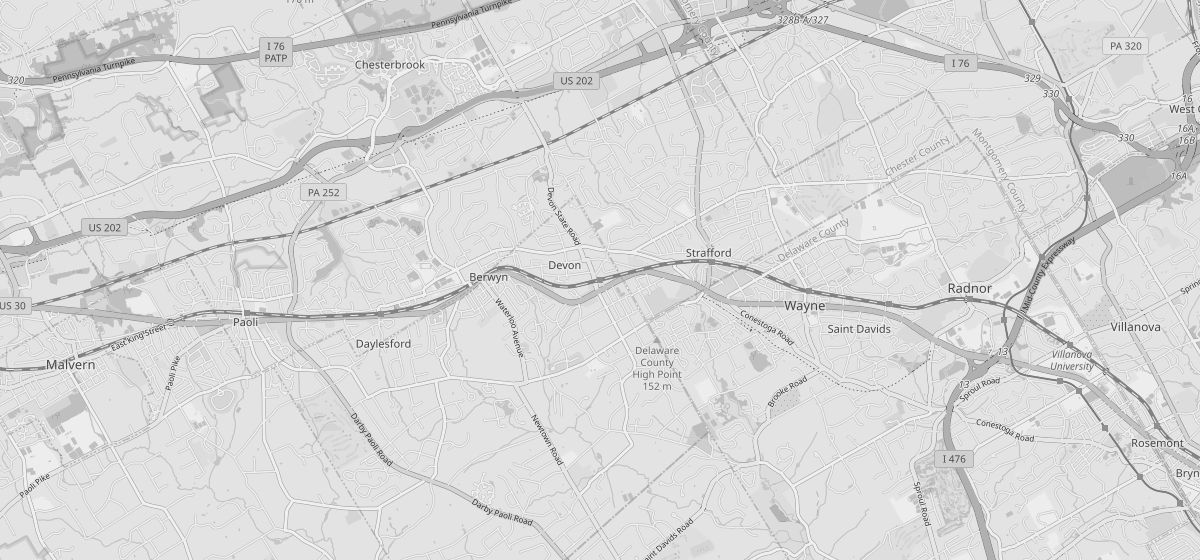 Map of Devon, PA
